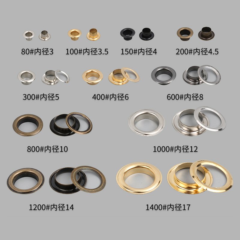 3-40mm Round Brass Eyelets Button Metal Shoe Eye Buckle Advertising File Bag Display Rack Hollow Leather Rivets Nail button
