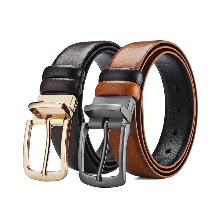 Custom Business Double Side Pu Mens Reversible Pin Buckle Belt Leather Belt wholesale