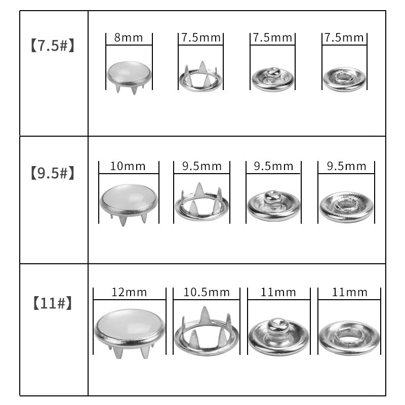 Europe Button Machine Special Mold (12 mm+M 6) 9.5/11 mm Snap Buckle Installation Tool Snap-Fastener Eyelets Leather Rivets Die