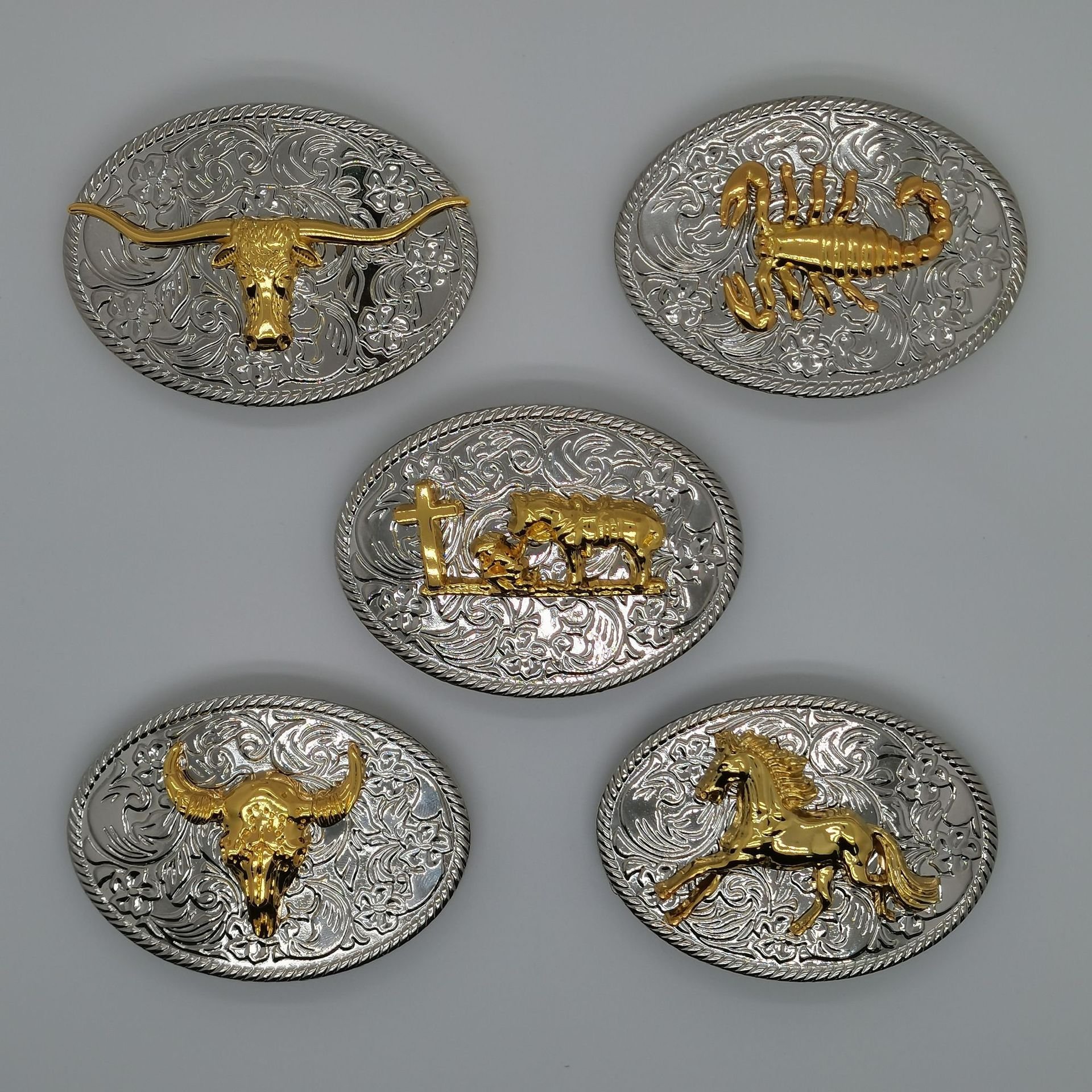 Stylish Western Cowboy Cowgirl Custom Belt Buckle Antique Finish Plating Gold Silver Zinc Alloy Metal Durable Copper Men