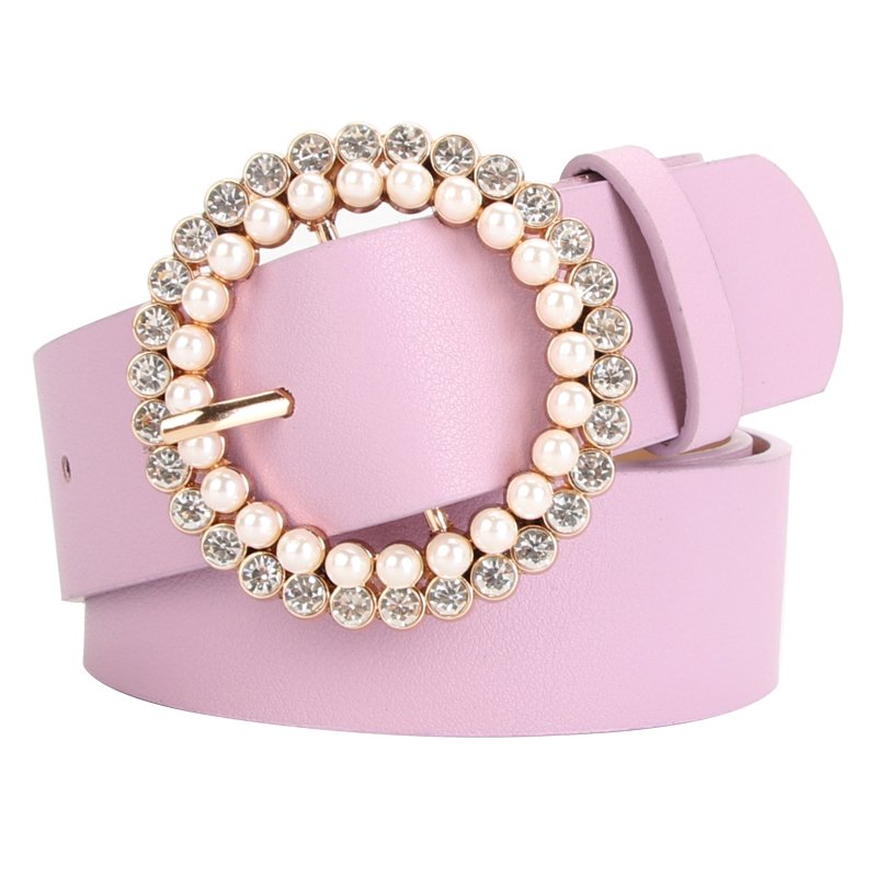 factory Ladies Belt Buckle Inlaid Rhinestone Fashion Sweet Pearl Belt the belt for women
