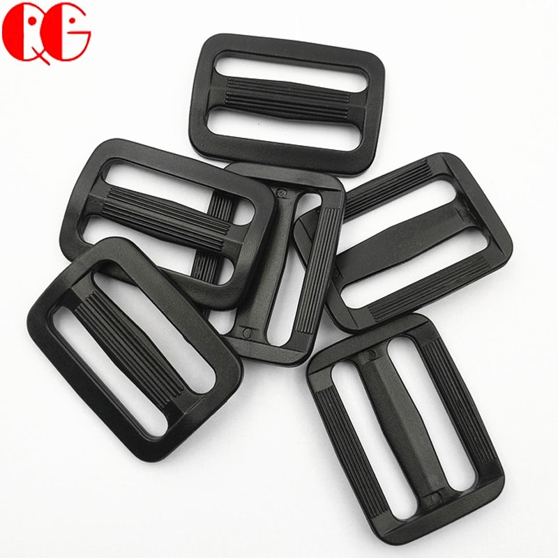 Black Plastic slide Buckle for Belt Backpack and Bags Adjustable Webbing Triglides Slider Black Plastic Tri-Glide Slides Button