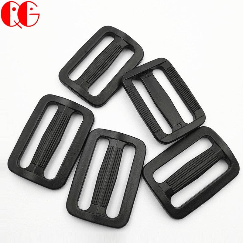 Black Plastic slide Buckle for Belt Backpack and Bags Adjustable Webbing Triglides Slider Black Plastic Tri-Glide Slides Button
