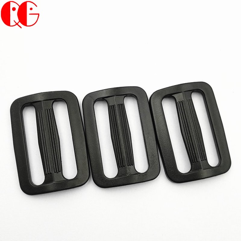 Black Plastic slide Buckle for Belt Backpack and Bags Adjustable Webbing Triglides Slider Black Plastic Tri-Glide Slides Button
