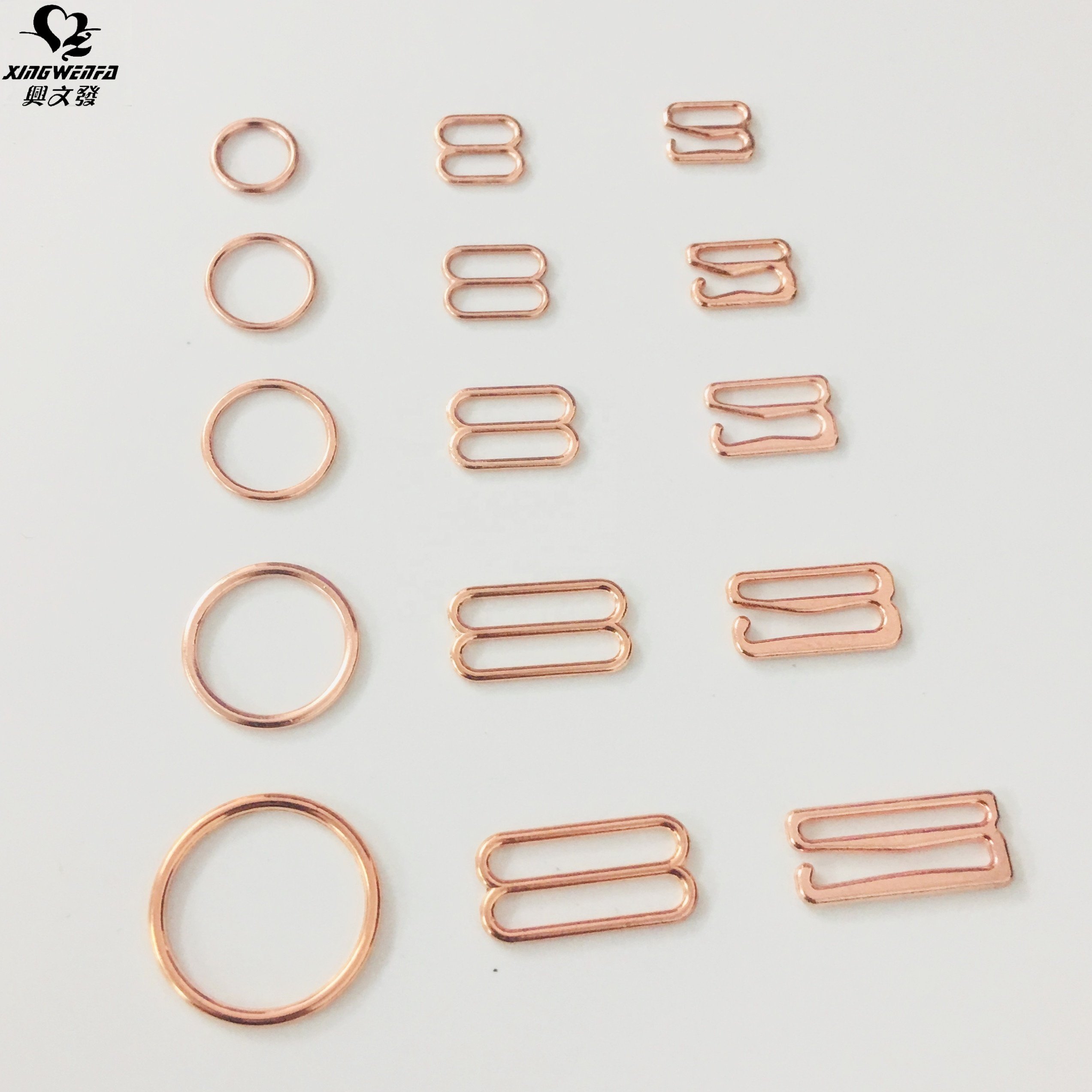 SGS good quality nickle free underwear accessories bra metal buckles silver zinc alloy bra strap rings sliders hooks adjusters