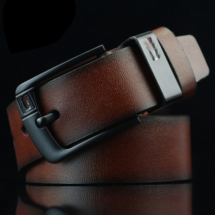 A1121 New Unisex Prong Buckle Flat PU Leather Brown Belt Durable Leisure Gift Sash Jeans Straps Business Pin Buckle Soft Belts