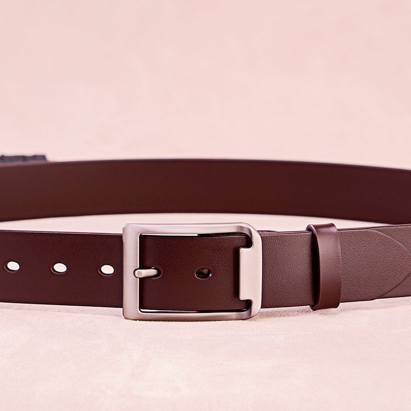 Men's genuine leather needle buckle business belt, men's top layer cowhide belt , manufacturer wholesale