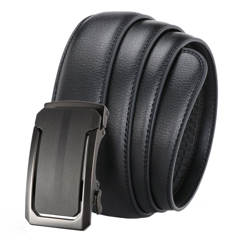 LQbelt men's automatic buckle leather belts for men ratchet belt business wholesale Factory custom logo