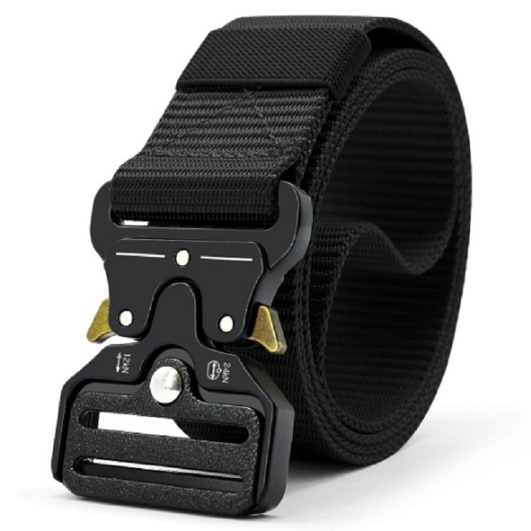Men's Fashionable Style Tactical Belt Outdoor Sports Leisure Canvas Belt with Multifunctional Alloy Buckle Nylon Webbing