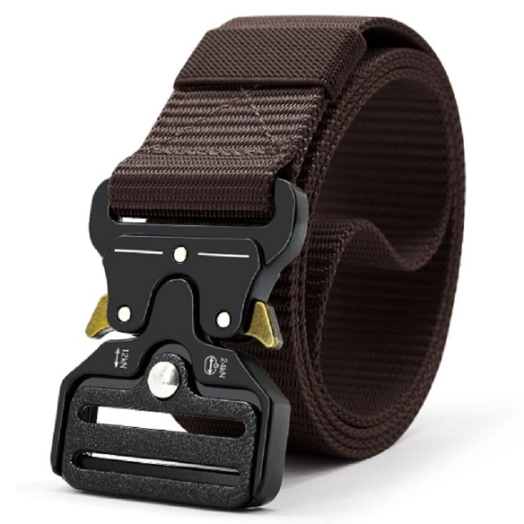 Men's Fashionable Style Tactical Belt Outdoor Sports Leisure Canvas Belt with Multifunctional Alloy Buckle Nylon Webbing