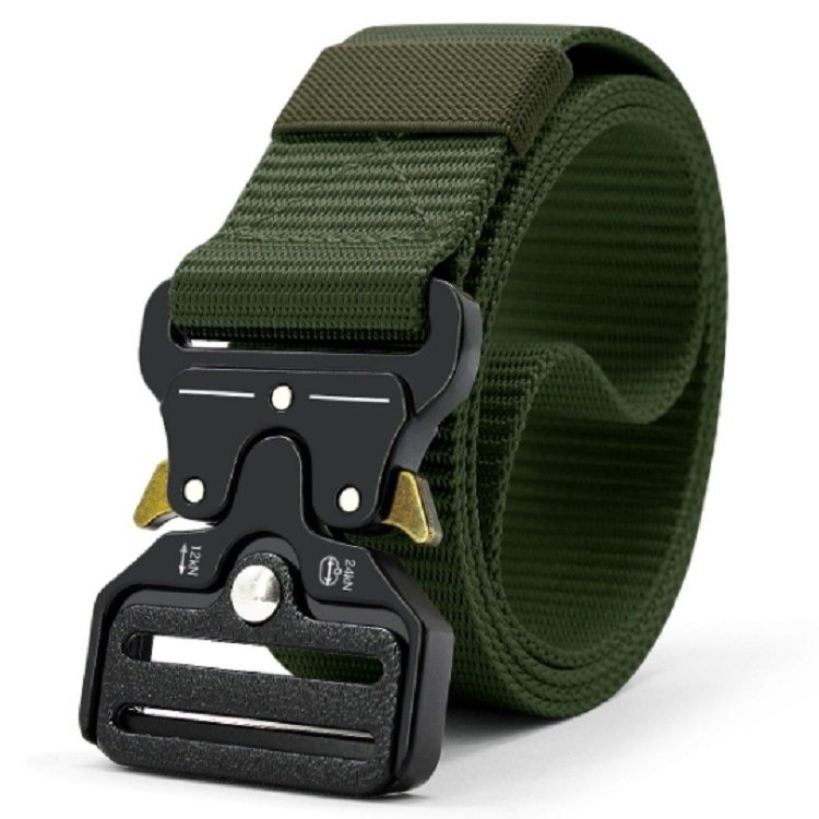 Men's Fashionable Style Tactical Belt Outdoor Sports Leisure Canvas Belt with Multifunctional Alloy Buckle Nylon Webbing