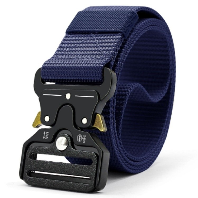 Men's Fashionable Style Tactical Belt Outdoor Sports Leisure Canvas Belt with Multifunctional Alloy Buckle Nylon Webbing