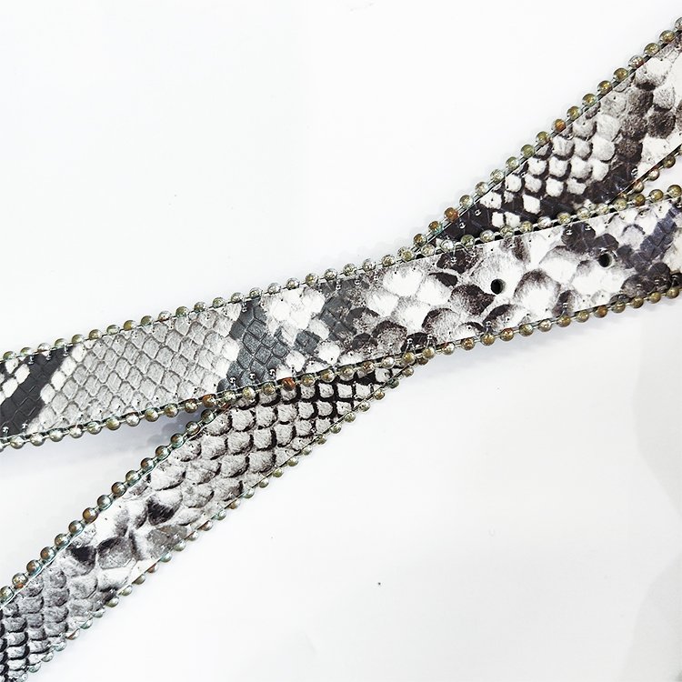 Wholesale Hanjun High Quality Punk Skin Metal Pin Buckle Serpentine Belt Pu