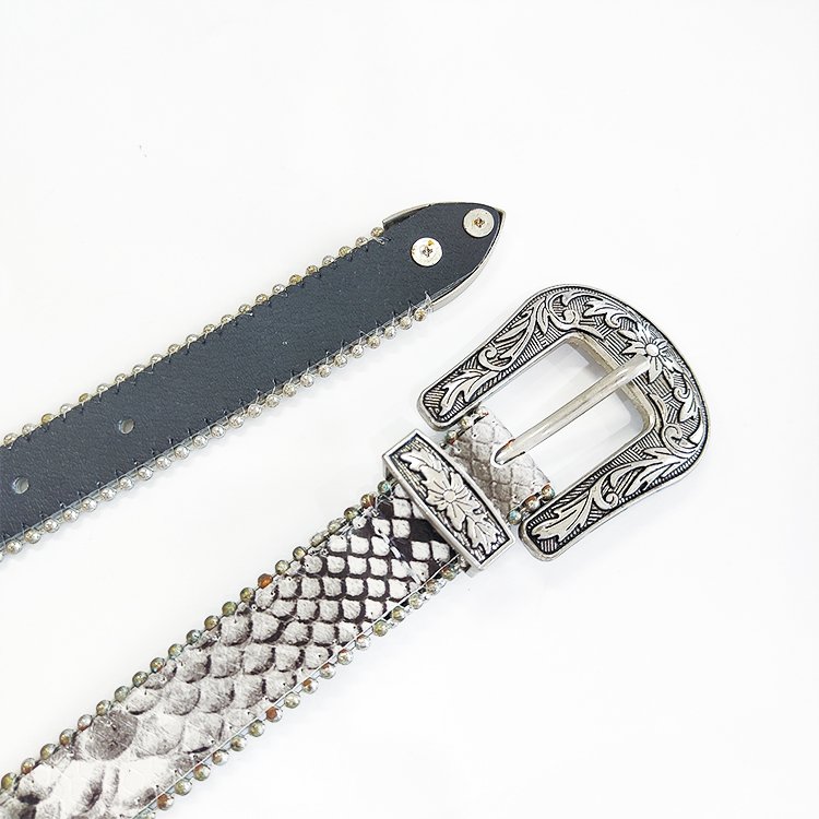Wholesale Hanjun High Quality Punk Skin Metal Pin Buckle Serpentine Belt Pu