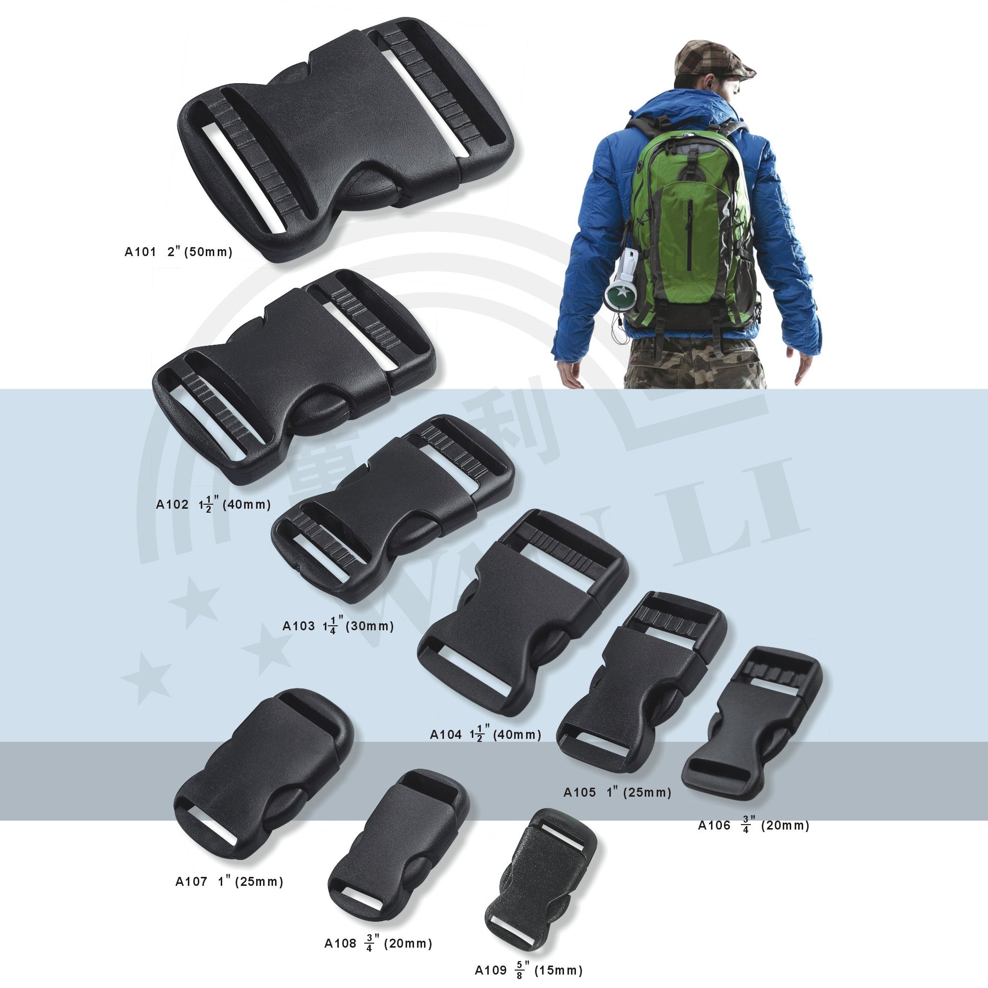 WL China factory direct wholesale slide side release buckles multipurpose custom logo side release buckles