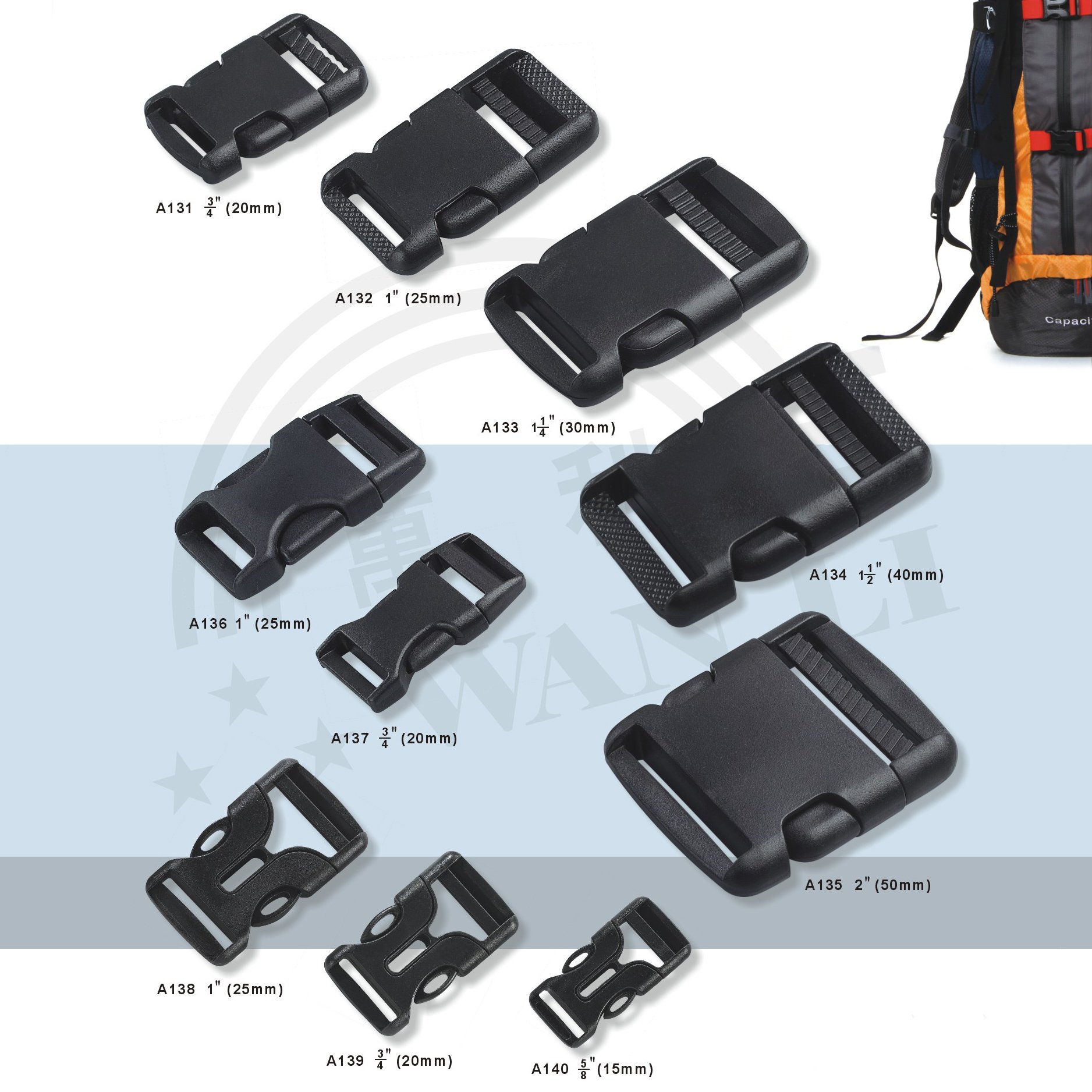 WL China factory direct wholesale slide side release buckles multipurpose custom logo side release buckles