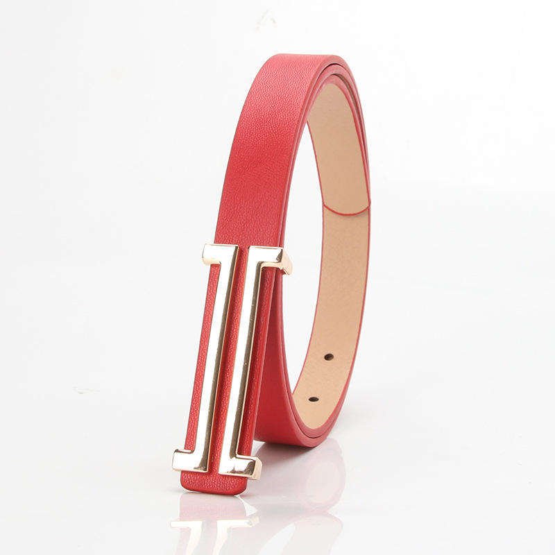 New Fashion Fine Belt Ladies Smooth Buckle Slim Thin Belt Alloy Durable Belt Women