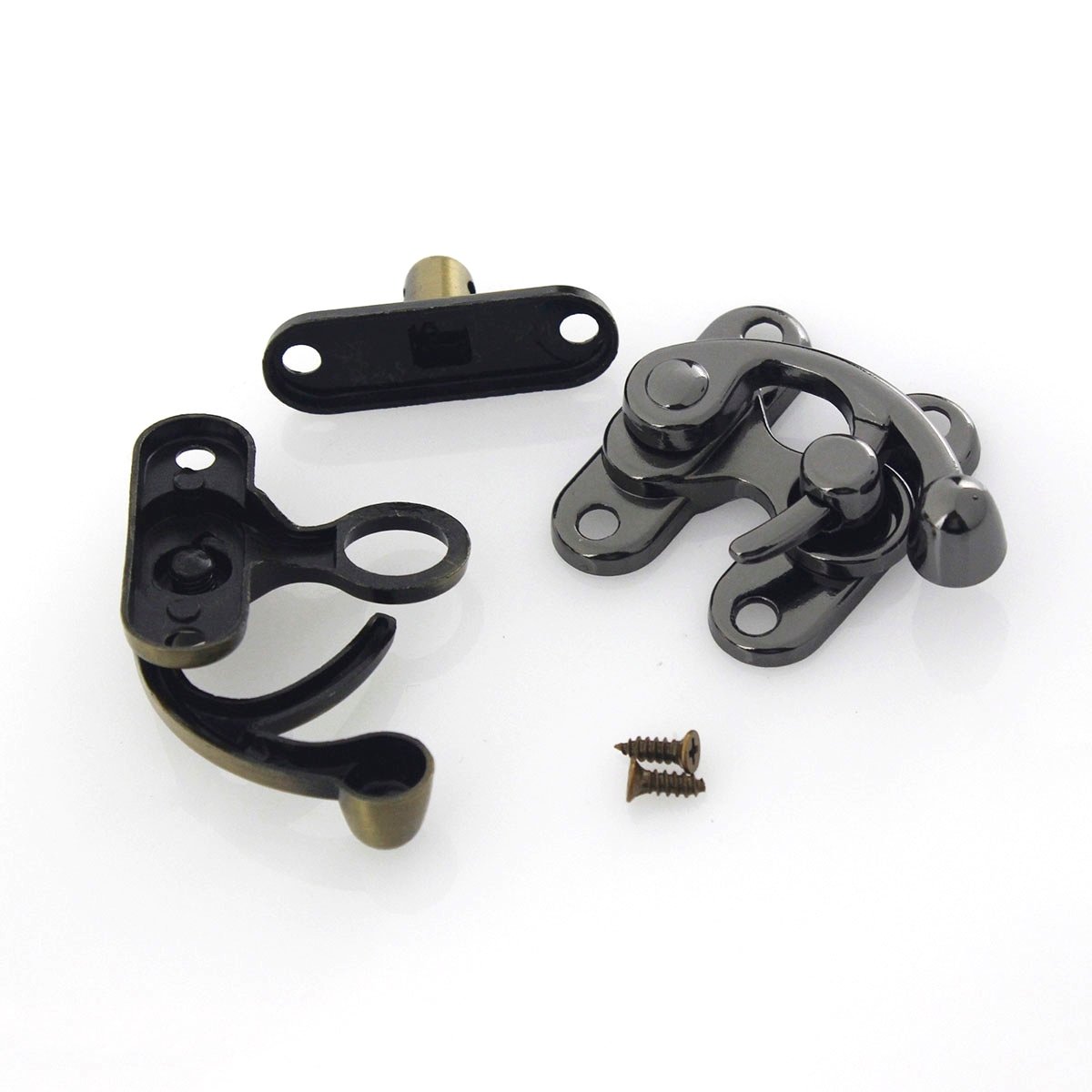 38*44mm Alloy Small Hasps Buckle Latch Furniture wooden box Clasp Jewelry Box Swing Arm Hook Latch Lock