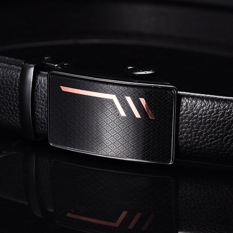 Factory Custom New Adjustable Casual Automatic Buckle Belt Fashion Lxurury Business Men Black Pu Leather Belts Wholesale