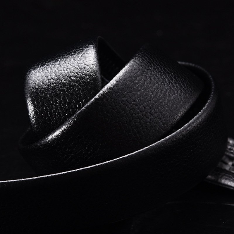 Factory Custom New Adjustable Casual Automatic Buckle Belt Fashion Lxurury Business Men Black Pu Leather Belts Wholesale