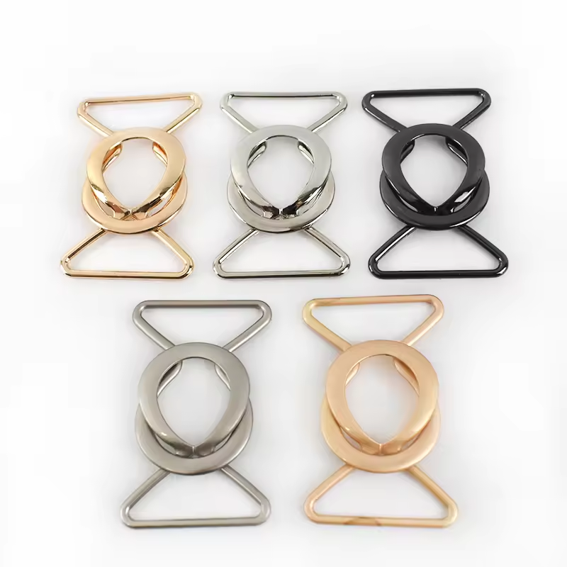 Wholesale Zinc Alloy Decorative Interlocking Belt Buckle Clothing Overcoat Decorative Waistband Clasp Buckle