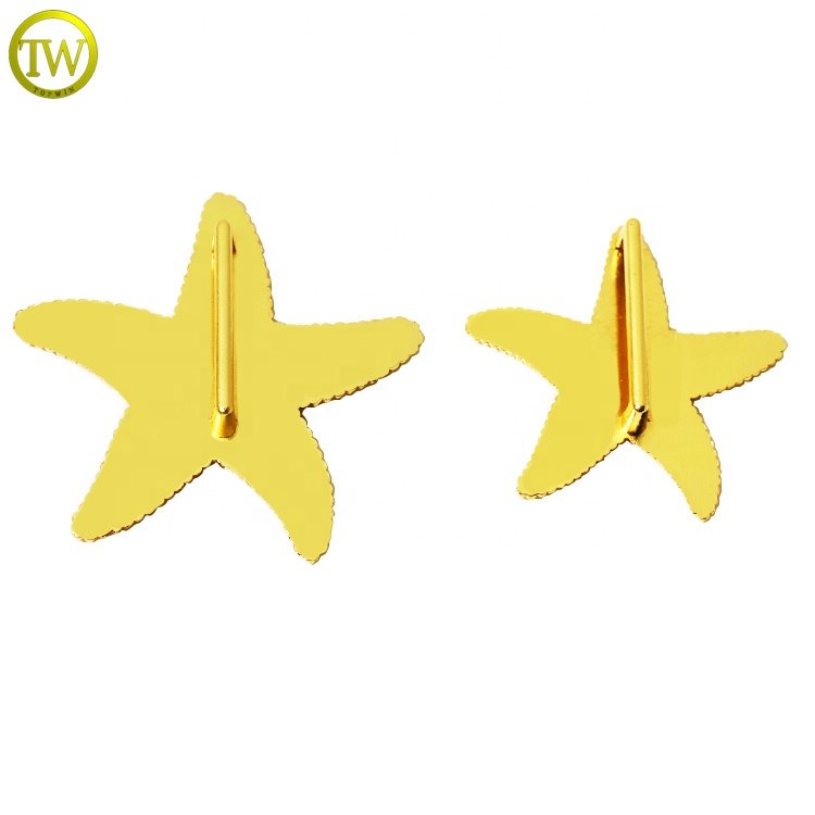 Custom starfish logo bra hardware gold plated decorative bikini slider buckle alloy ingerie accessories adjuster