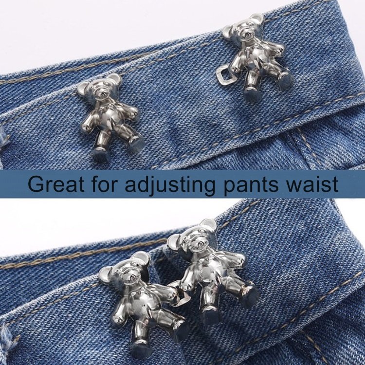 New Bear Snap Button Waist Buckle Adjustable Adjust Waist Removable Retractable Pant Clothing Metal Pants Waist Button