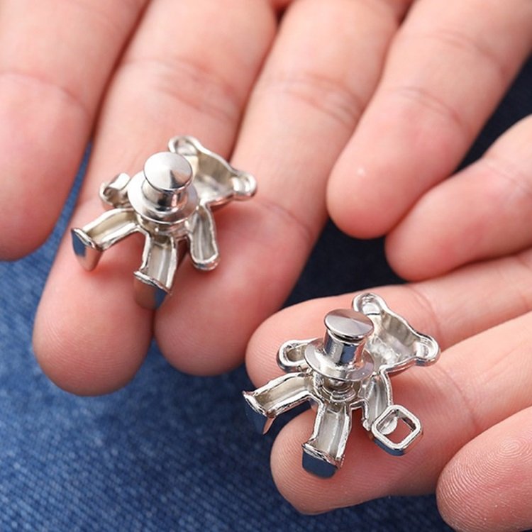 New Bear Snap Button Waist Buckle Adjustable Adjust Waist Removable Retractable Pant Clothing Metal Pants Waist Button