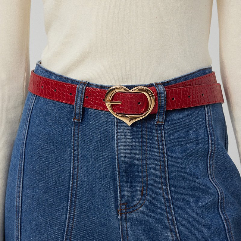 Heart Shape Buckle Belt,Fashion Pu Belt,Classic Dress Belt,Ladies Fashion Belt