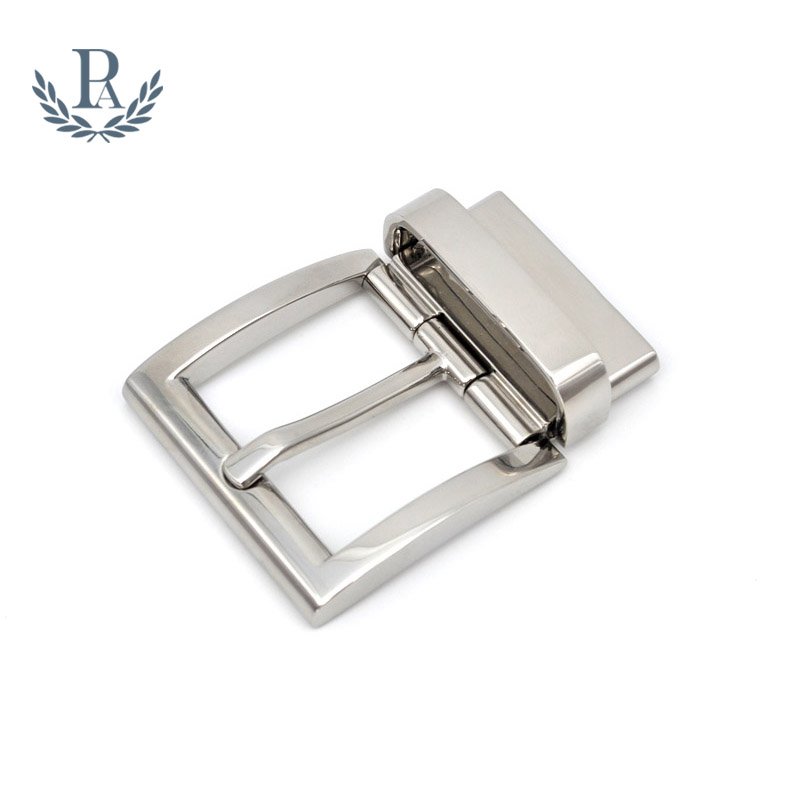 High quality manufacturers silver mirror stainless steel pin reversible belt buckle