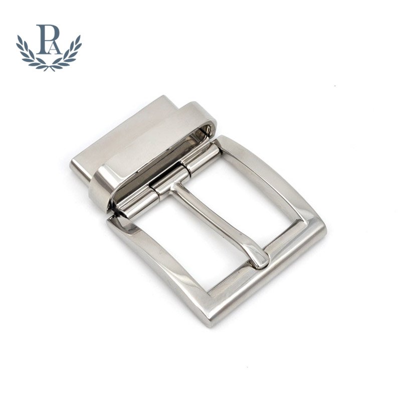 High quality manufacturers silver mirror stainless steel pin reversible belt buckle