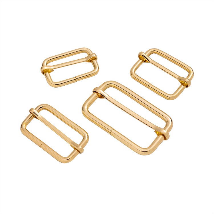 Factory Wholesale 38mm Iron Wire Square Circles Metal Bag Adjuster Luggage Strap Leather Pin Roller Buckles