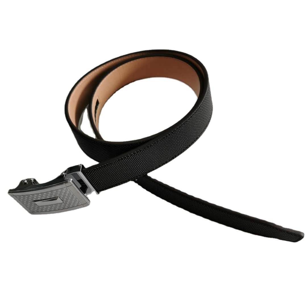 Fashion Business Mens Split & PU Leather with Automatic Sliding Buckle Belts genuine crocodile belts belt for men