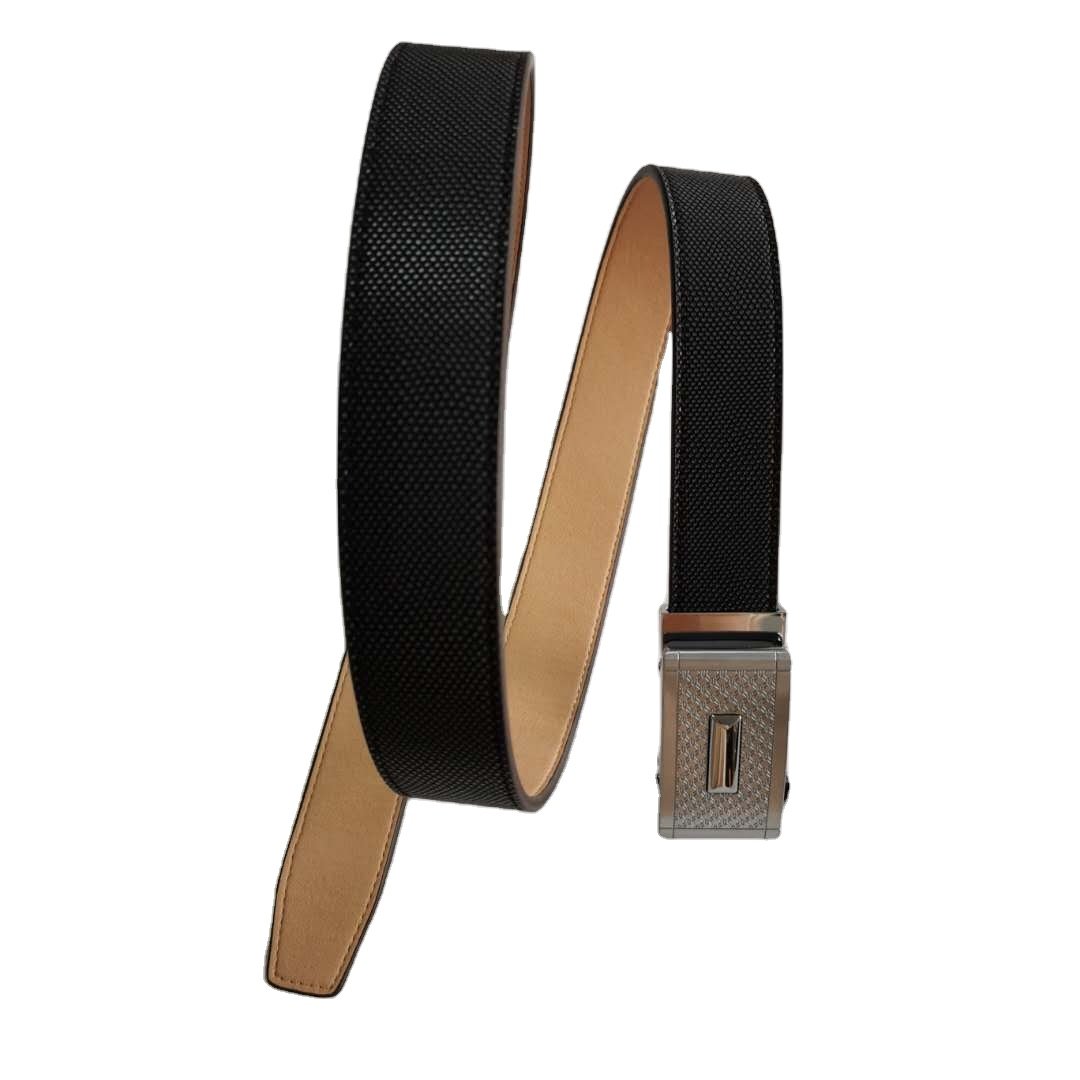 Fashion Business Mens Split & PU Leather with Automatic Sliding Buckle Belts genuine crocodile belts belt for men