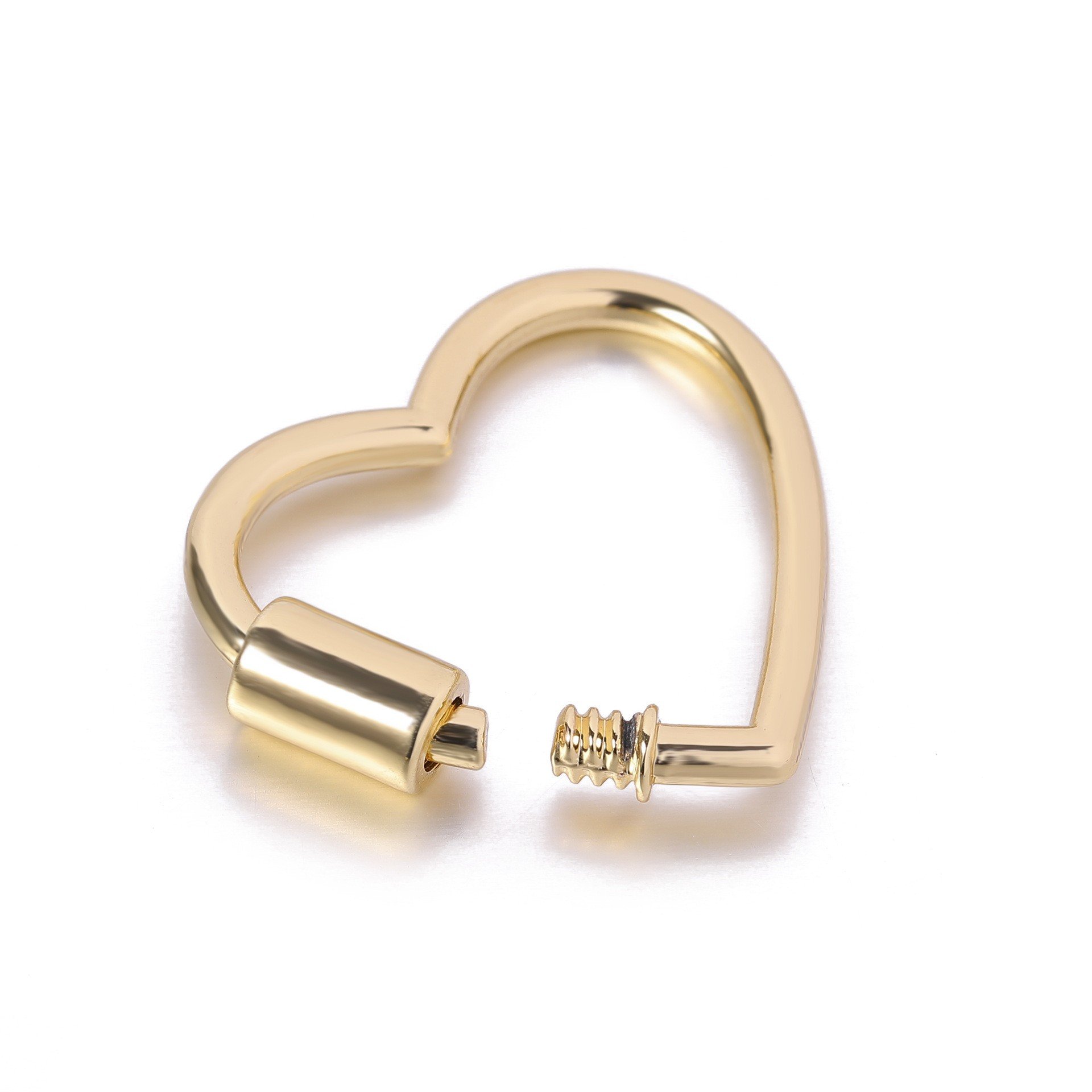 Zinc Alloy Key Chain with Heart-Shaped Carabiner 10mm Spring Snap Hooks for Handbag Accessories Bag Strap Buckle