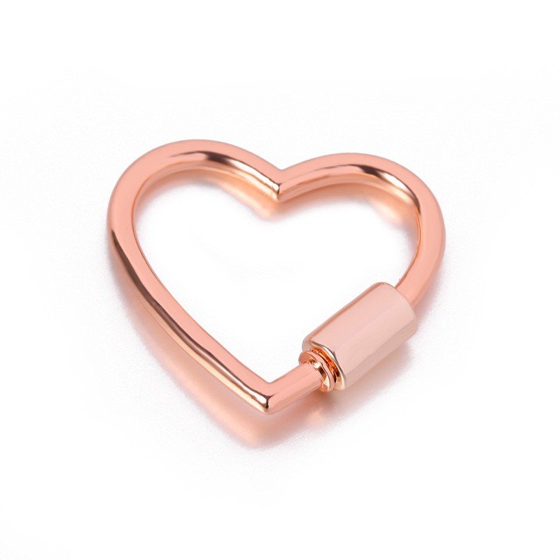 Zinc Alloy Key Chain with Heart-Shaped Carabiner 10mm Spring Snap Hooks for Handbag Accessories Bag Strap Buckle