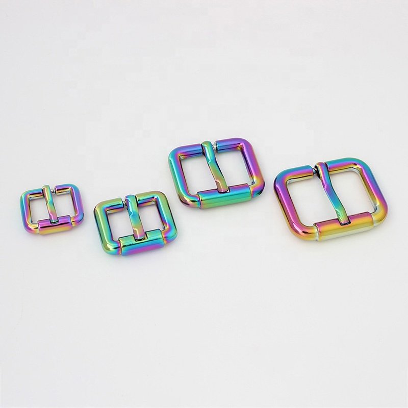 Nolvo World Rainbow 16-20-25-31 38mm Belts Bags Fasteners Slider Buckle Metal Adjustable Strap Buckle Pin Buckles For Handbags