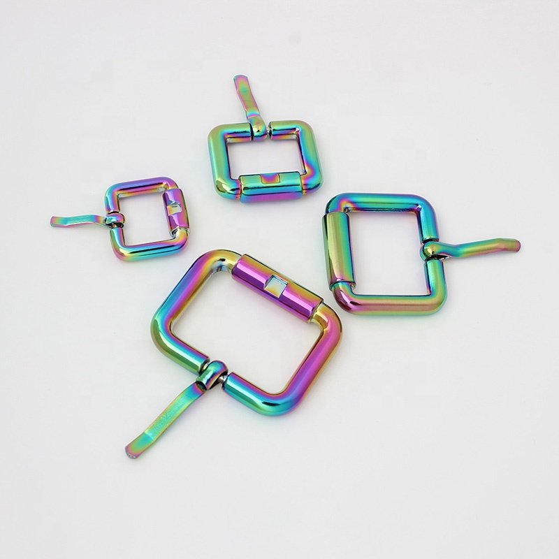 Nolvo World Rainbow 16-20-25-31 38mm Belts Bags Fasteners Slider Buckle Metal Adjustable Strap Buckle Pin Buckles For Handbags