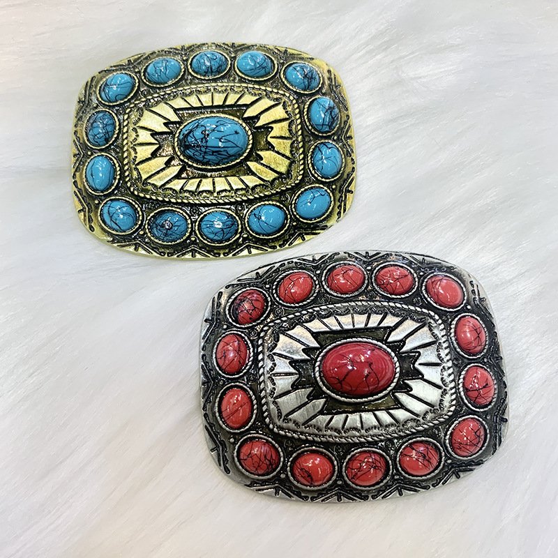 2024 Hot sale Two Tone Shiny Gold Silver Belt Buckle Western Cowboy Rodeo fashion style Belt Buckles for Men and Women