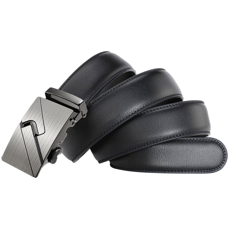 LQbelt Male Belt Men's Genuine Leather Belt Automatic buckle ratchet belts for man factory custom logo