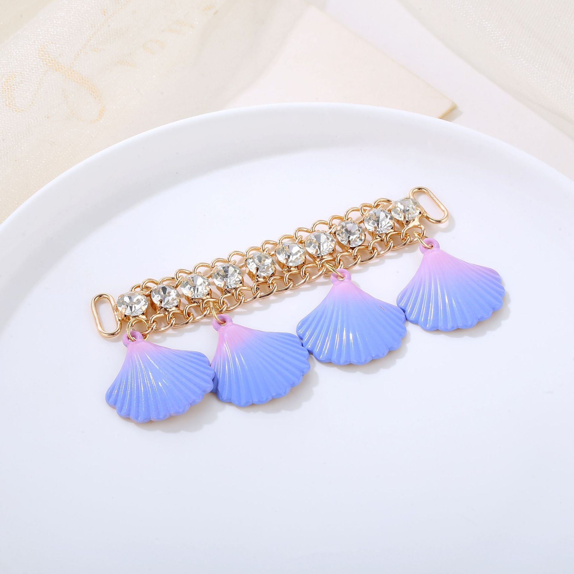 JFS012 New Arrival Gold Metal Shell Shape Bikini Connector Strap For Women Beachwear Accessories