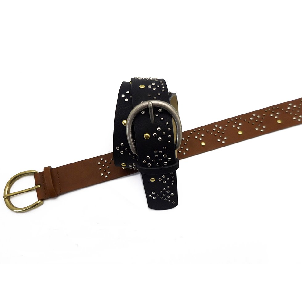 Super good with fashion models with colorful studs punk style belt buckles for women custom logo women belt buckle
