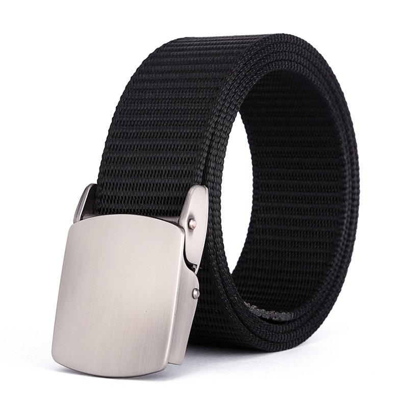 Stocking Wholesale Men's Nylon Fabric belt Zinc Electroplating Metal Buckle Outdoor hunting hiking Tactical Belt