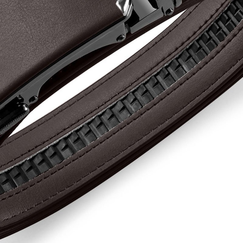Trendy and Minimalist Mens Belt Fashion Fit Leather Automatic Alloy Buckle Cowhide Belt Business Belt