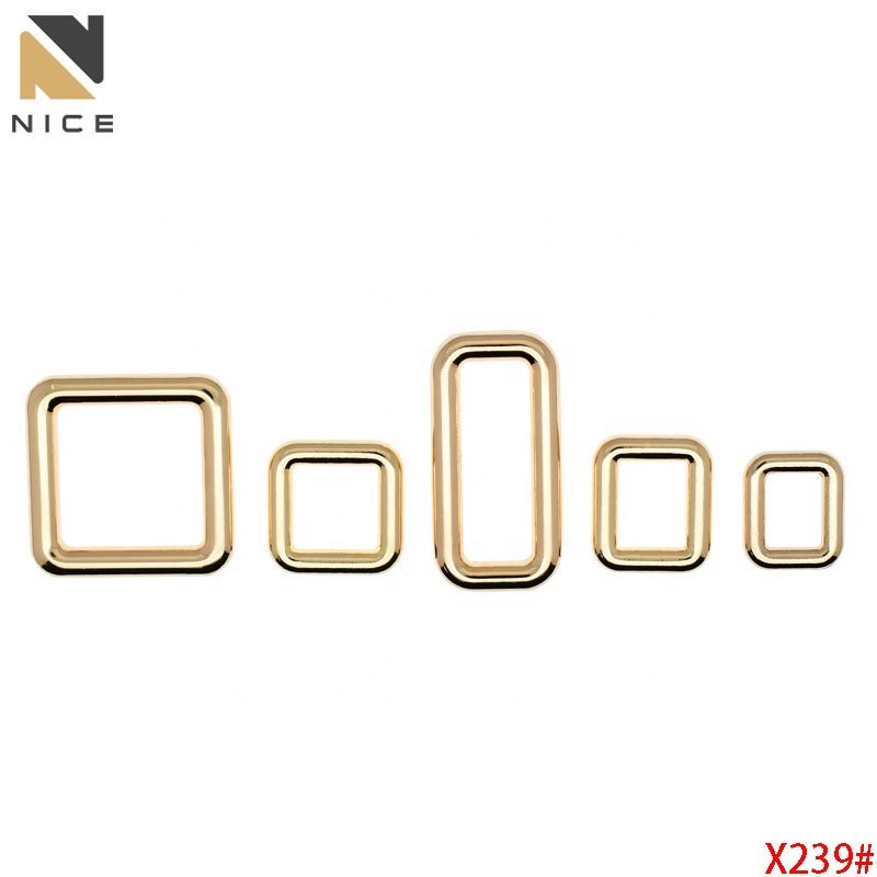 Wholesale Various Sizes Metal Square Ring Fashion Custom Alloy Rectangle Rings Buckle Handbag fittings Adjuster Buckle for Strap