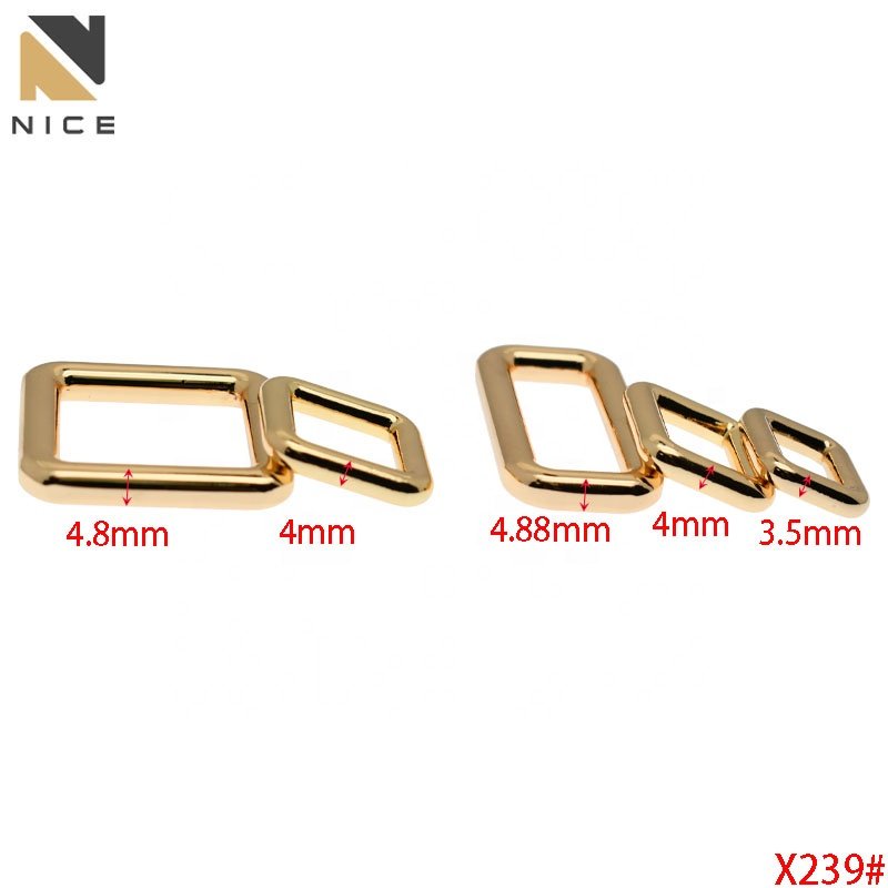 Wholesale Various Sizes Metal Square Ring Fashion Custom Alloy Rectangle Rings Buckle Handbag fittings Adjuster Buckle for Strap