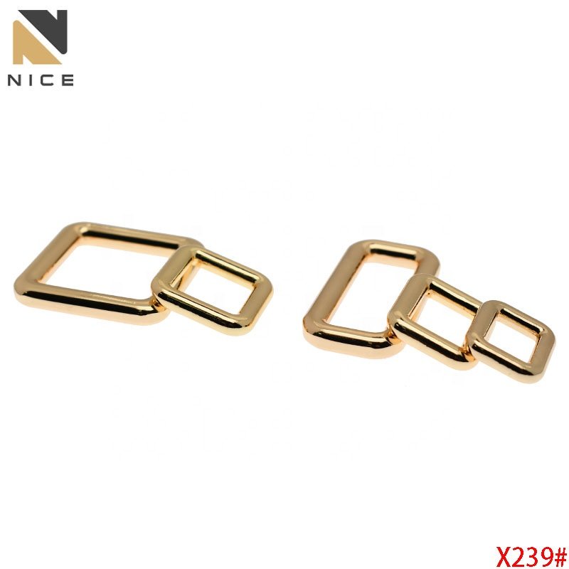 Wholesale Various Sizes Metal Square Ring Fashion Custom Alloy Rectangle Rings Buckle Handbag fittings Adjuster Buckle for Strap