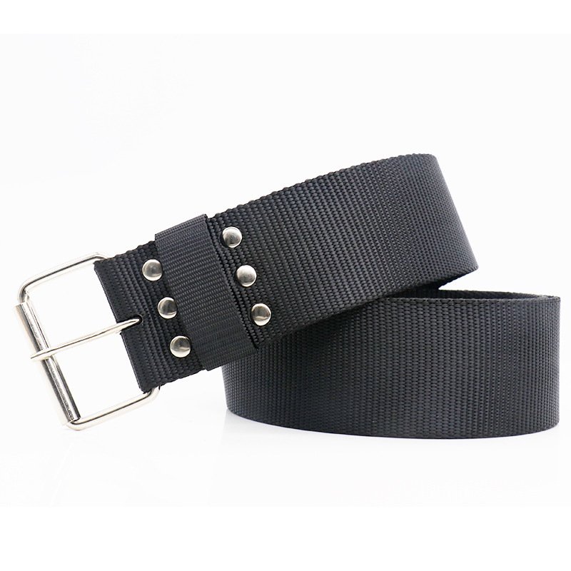 The new 5.0cm wide men's single-needle zinc alloy buckle custom polyester comfortable and cheapOutdoor braided belt