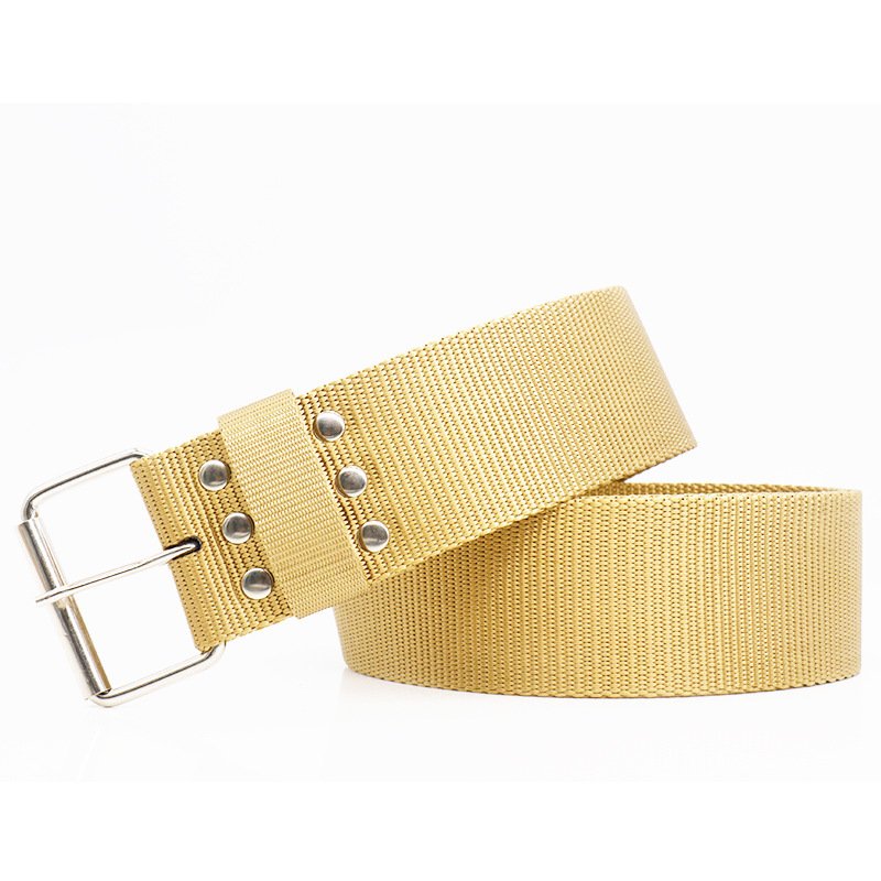 The new 5.0cm wide men's single-needle zinc alloy buckle custom polyester comfortable and cheapOutdoor braided belt