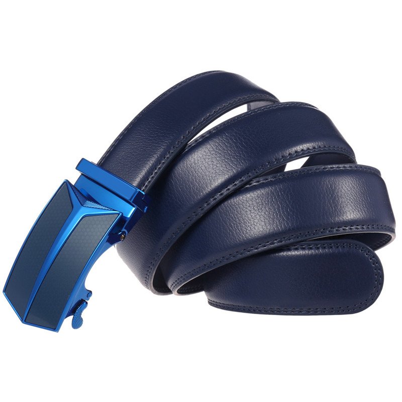New Men's Automatic Buckle Belts for men GuangZhou Buckle LQbelt Factory OEM leather ratchet belt custom logo